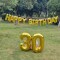 30th Birthday Decorations – Gold Jumbo Number 30 Foil Balloons with 16” Gold “Happy Birthday” Banner for Him & Her, 30 Years Old Party Supplies (Gold)